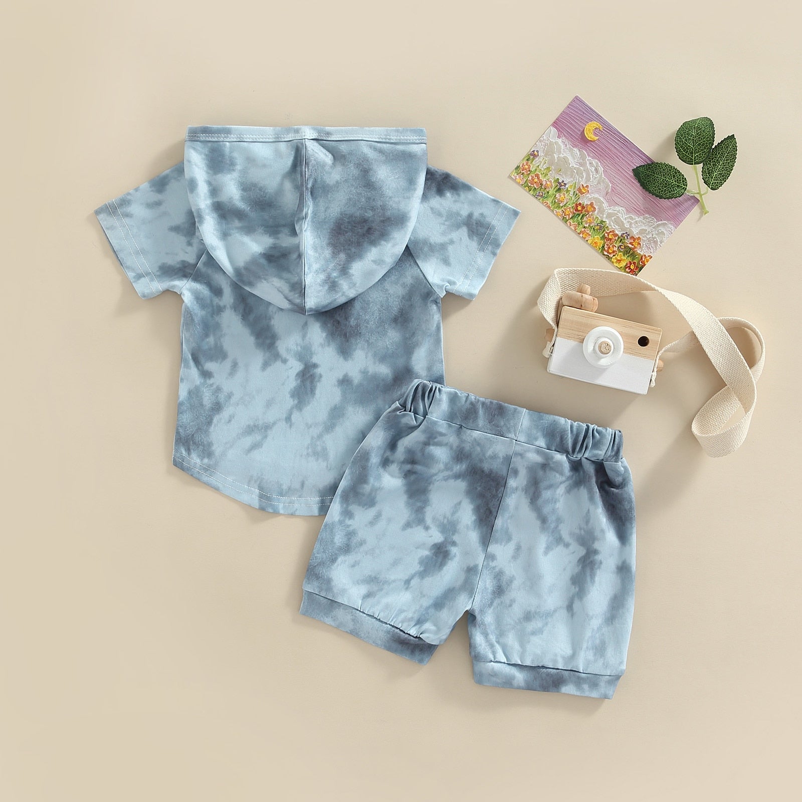 Kids' Hooded Tie-Dye Short Set