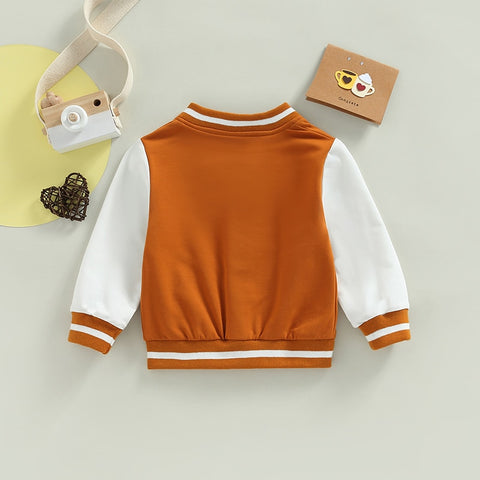 Kids' Orange Colorblock Varsity Jacket